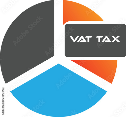 Vat Tax icon vector. Divided logo design. Financial logo design. Economic logo design.