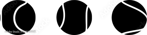Three Black Tennis Ball Silhouette Vector
