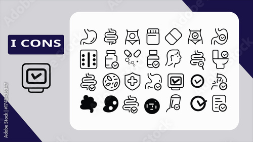 Hand drawn medical and healthcare icons collection for digital and print applications vector