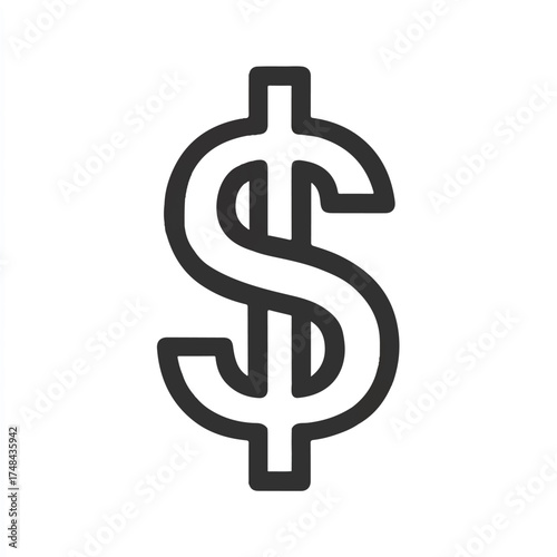 Dollar sign icon for finance investment and business concept money currency symbol representing wealth and economic success in global market and financial industry
