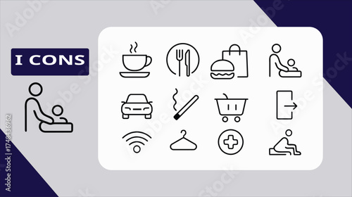 Collection of hand-drawn icons representing various concepts and services simple line art symbols vector