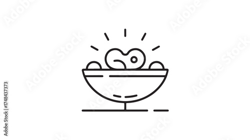 Delicious ice cream sundae with glowing heart topping, a sweet treat illustration