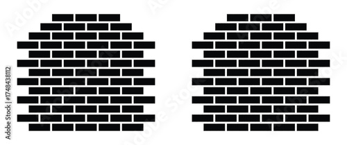 Brick wall silhouette in black. Brick wall vector seamless pattern for backgrounds design. Brick wall texture