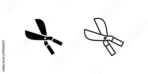 Two styles of grass shear icon