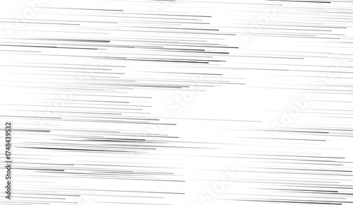 Horizontal speed lines for comic books. Black and white vector background