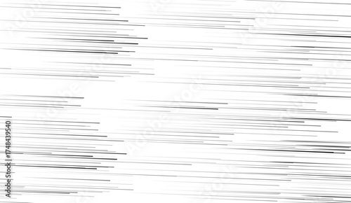 Horizontal speed lines for comic books. Black and white vector background
