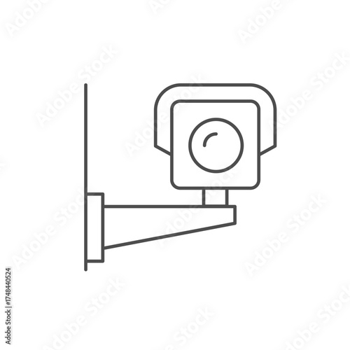 Bullet security camera line icon