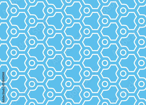 Abstract geometric pattern. A seamless vector background. White and blue ornament. Graphic modern pattern. Simple lattice graphic design