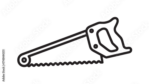 Classic hand saw with wooden handle isolated on white background for DIY and construction projects