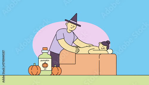 Relaxing seasonal pumpkin oil massage for wellness and festive spa treatments