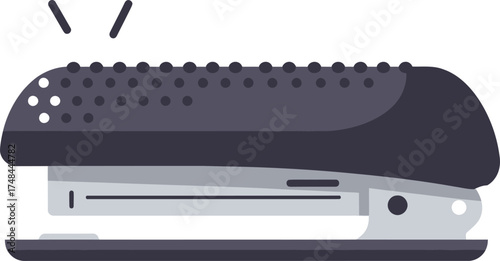 Isolated office stapler on a white background.  Flat design style.