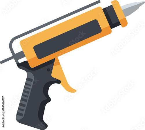 Caulk gun for construction use or home repair on white background