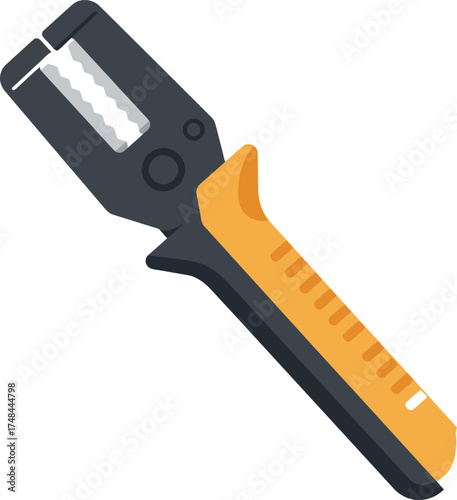 Cable stripper tool for electrical work in flat design style
