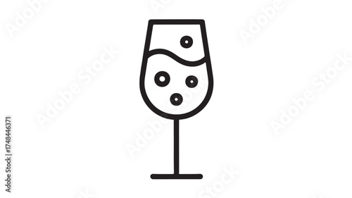 Crisp bubbly drink in a wine glass, perfect for celebrations and refreshing moments.