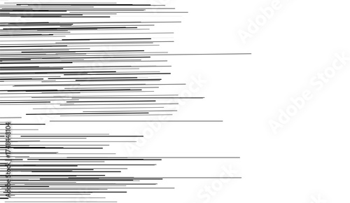 Glowing speed lines. High speed white line motion effect, light rays fast movement with blur. Shiny dynamic sparkles tail trace. Horizontal light streaks vector isolated set.