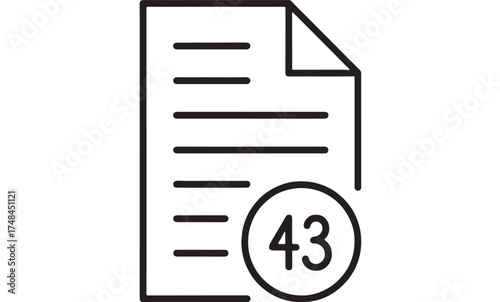 Document icon with a circled number indicating quantity or count