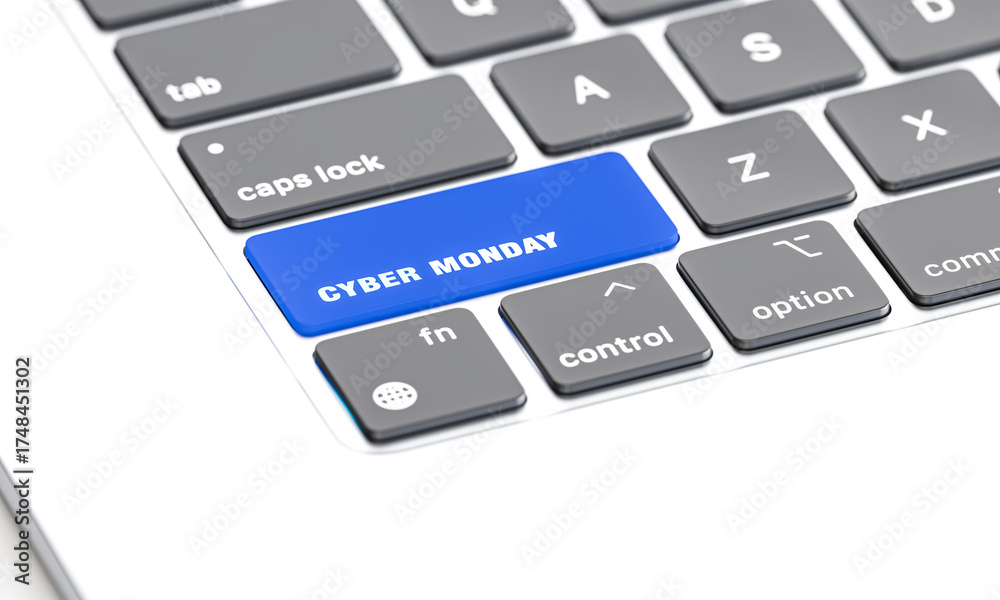 Fototapeta premium 3d Cyber monday button key keyboard f