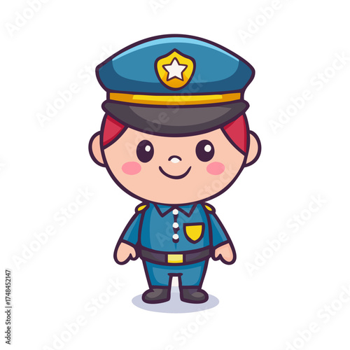 cartoon policeman with a hat
