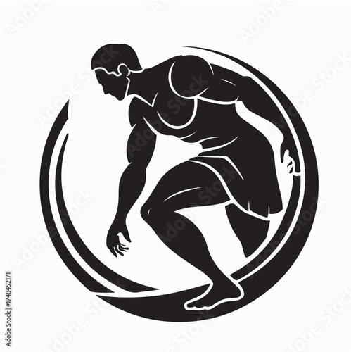 Wrestling Silhouette Greco Roman Style Vector Illustration on white background
