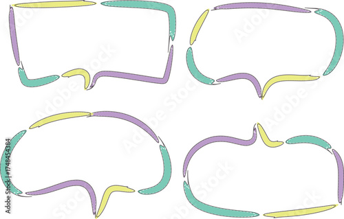 light colorful abstract creative childish style speech bubbles