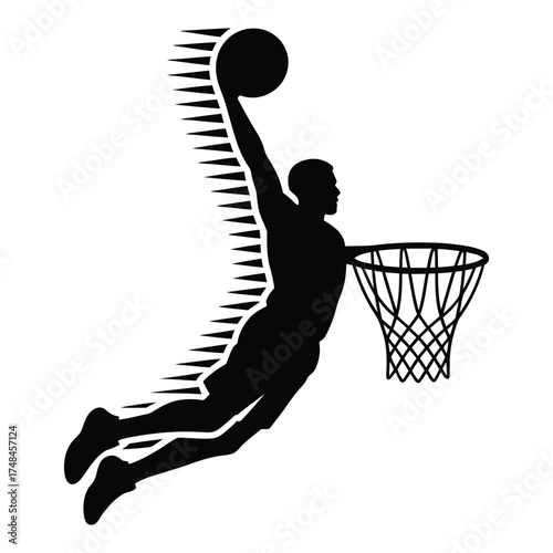 Black Sport Athlete in Action Silhouette
