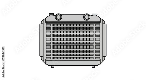 Automotive Radiator Cooling System Component Illustration.