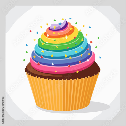 Regenbogenmuffin