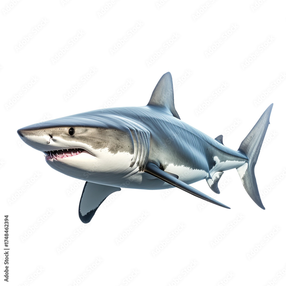 Naklejka premium Great White Shark Isolated