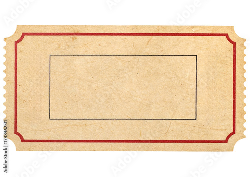 Vintage retro ticket isolated object