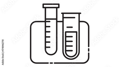 Two test tubes in a rack for scientific research and analysis