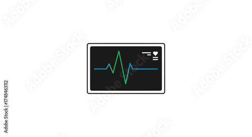 Digital electrocardiogram display showing a healthy heart rhythm.