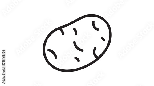 Simple outline illustration of a single potato on a white background