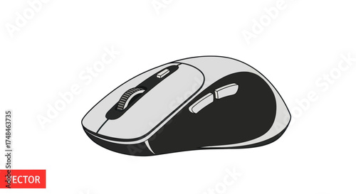 Wireless Computer Mouse with Scroll Wheel and Buttons Ergonomic Design.