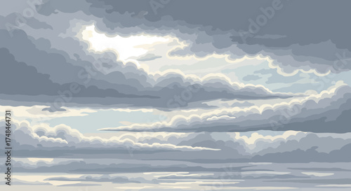 Cloudy Sky with Sunlight Breaking Through