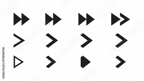 Illustration of eight stylized keys arranged in two rows on a white background showcasing security and access | editable eps vectors silhouette