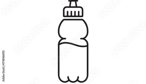 Simple outline illustration of a reusable water bottle with a cap