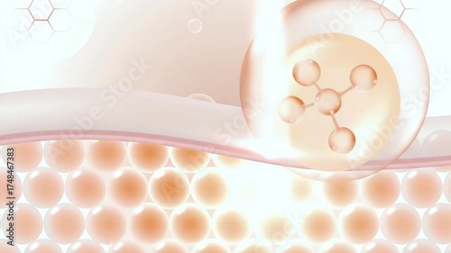 3d collagen skin serum and vitamin illustration concept skin care cosmetics solution