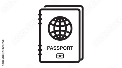Clean icon representing a passport, symbolizing travel and identity