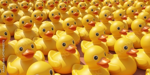 Crowd of Yellow Rubber Ducks
