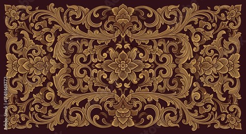 Intricate Golden Ornament with Floral Motifs