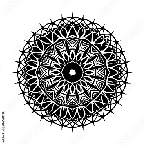 Elaborate mandala with radial symmetry and detail
