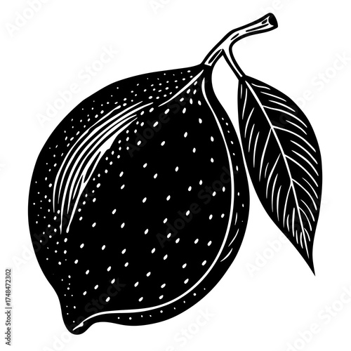 Minimal lemon fruit vector on white background clean style vector illustration