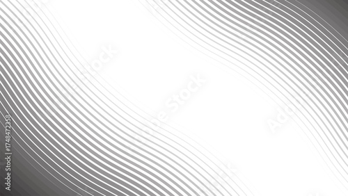 Grey Wavy Line Abstract Background in Modern Minimalist Flowing Vector Design with Smooth Pattern