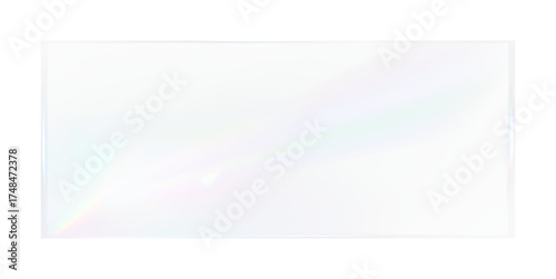 Holographic glass shapes isolated on white, minimal modern design.