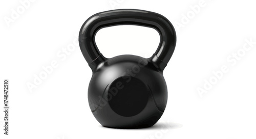 A Black Cast Iron Kettlebell for Weight Training and Fitness.