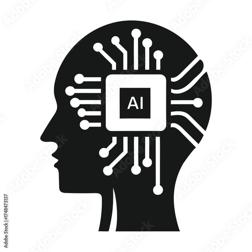 human head with brain and key