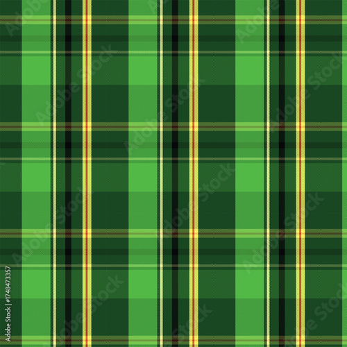 Classic Green Black Tartan Seamless Fabric Texture Design