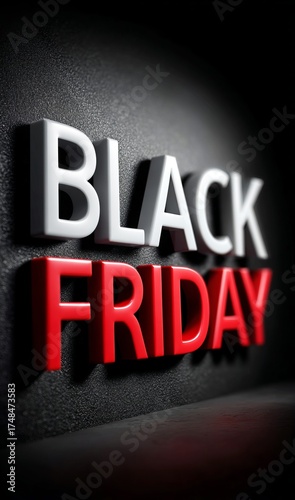 Black friday text in letters for shopping sale promotion