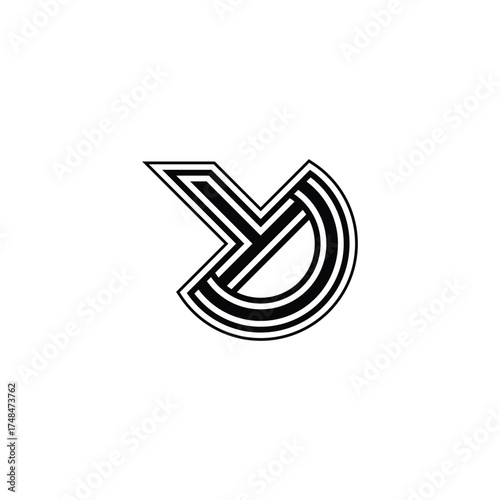 Stylized YD DY Letter Logo Design for Creative Businesses