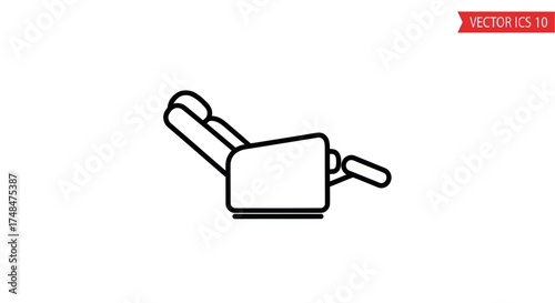 Recliner Chair Outline: Comfortable Seating with Adjustable Footrest and Back Support.